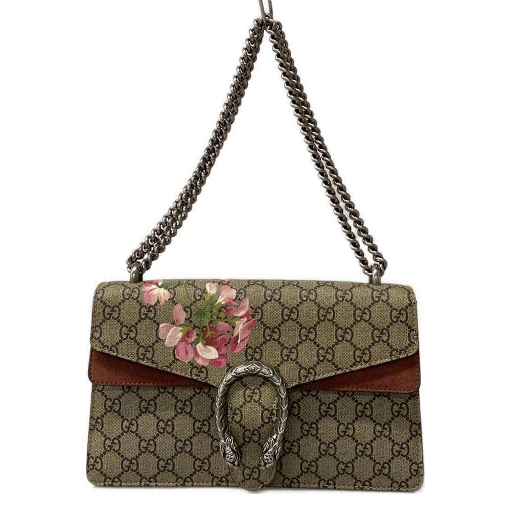 Gucci Dionysus/GG Blooms Shoulder Bag 400249 Beige Pink Multi PVC Suede